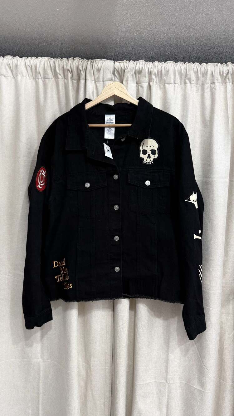 Disney Parks Pirates of the Caribbean Black Denim Jacket